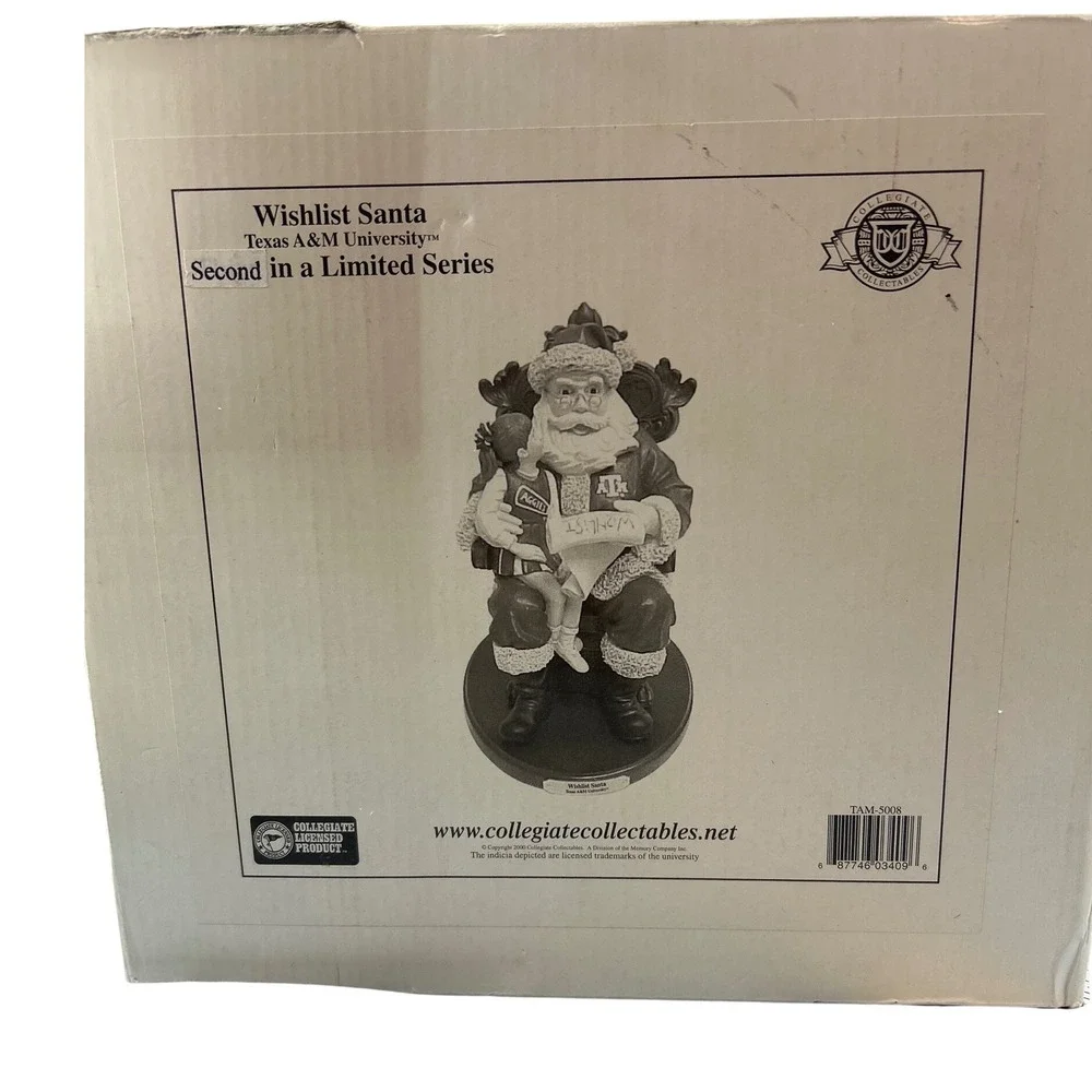 Texas A&M Wishlist Santa Figurine Collegiate Collectables Limited Series 2000‎